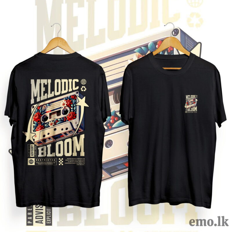 MELODIC BLOOM FLORAL DESIGN BACK PRINTED T SHIRT MEN & WOMEN