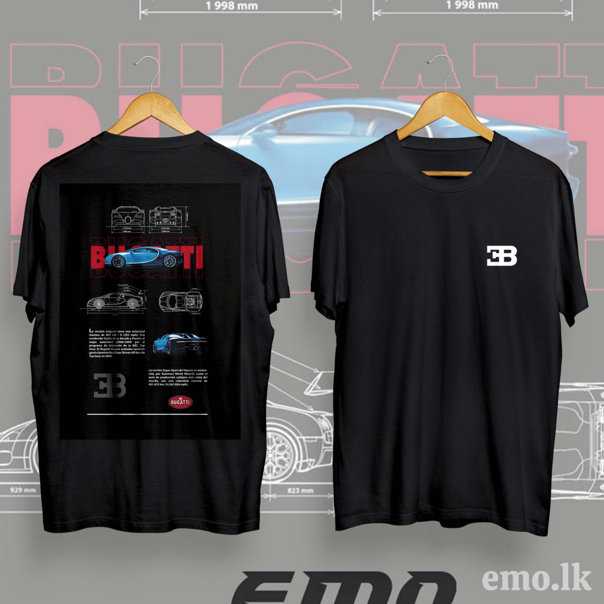 BUGATTI CAR T SHIRT - Image 2