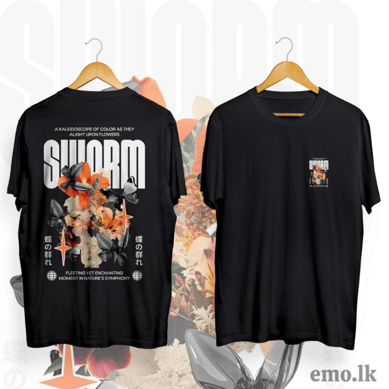 FLORAL DESIGN BACK PRINTED T SHIRT