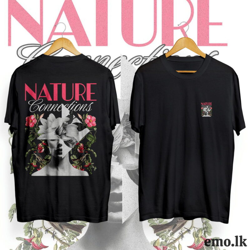 NATURE CONNECTIONS FLORAL DESIGN BACK PRINTED T SHIRT MEN & WOMEN