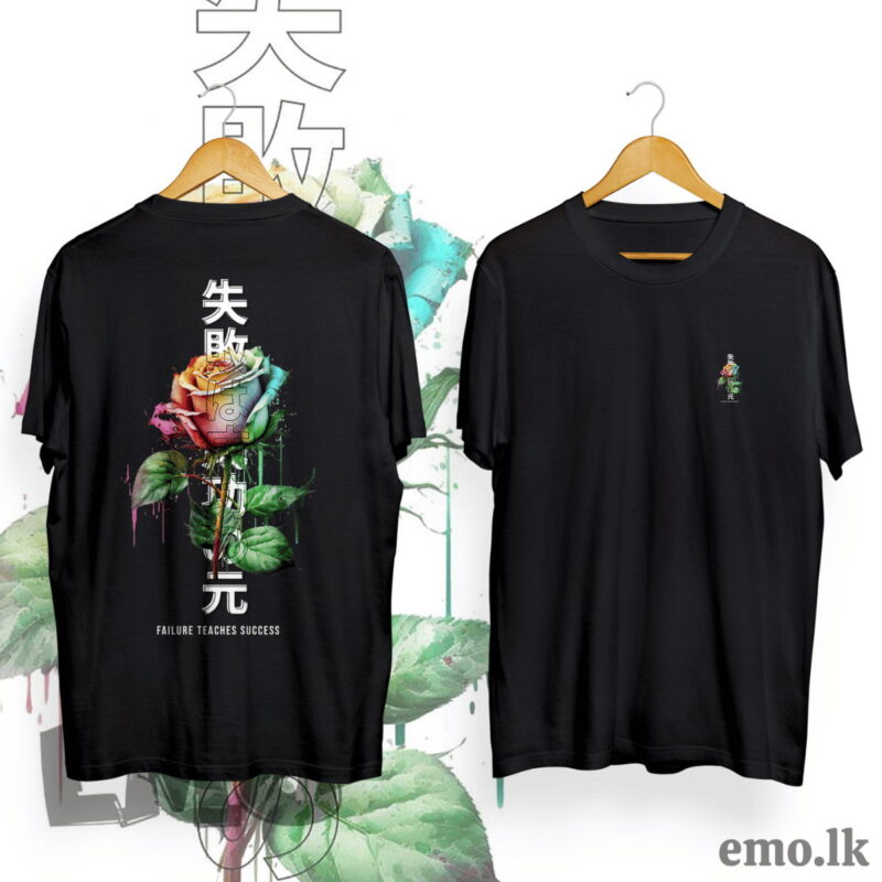 FLORAL DESIGN BACK PRINTED T SHIRT MEN & WOMEN