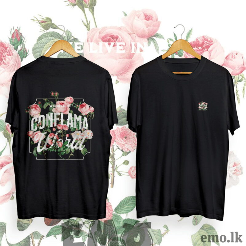 FLORAL DESIGN BACK PRINTED T SHIRT