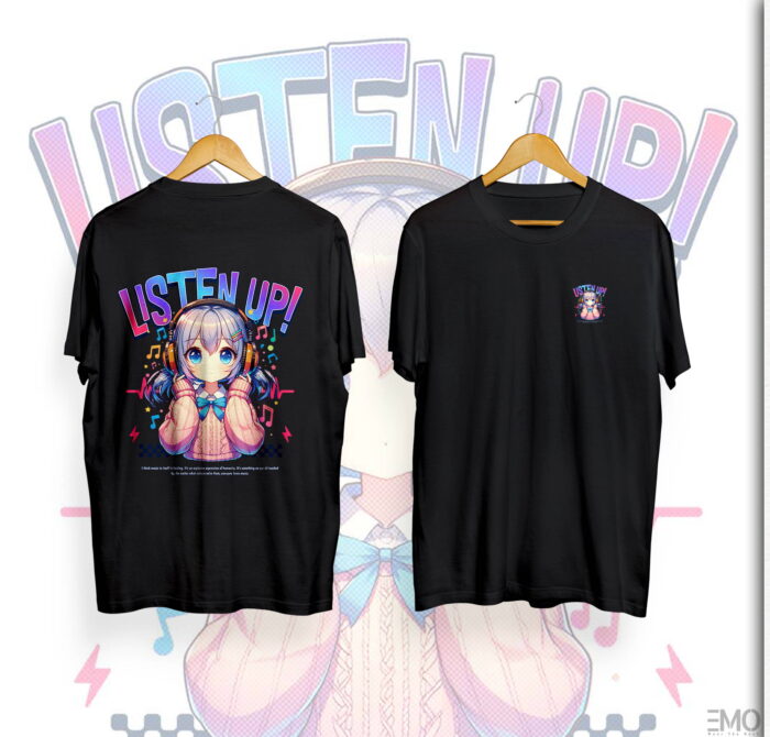 "LISTEN UP" ANIME T SHIRT – JAPANESE STREETWEAR | ANIME MERCH FOR ANIME LOVERS | WOMENS