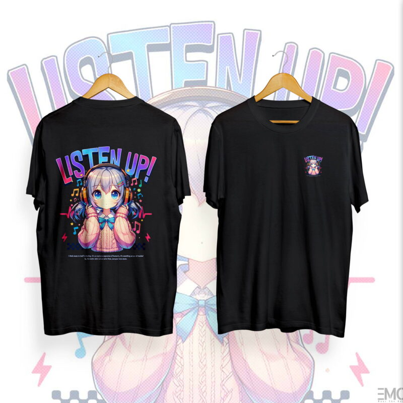 "LISTEN UP" ANIME T SHIRT – JAPANESE STREETWEAR | ANIME MERCH FOR ANIME LOVERS | WOMENS