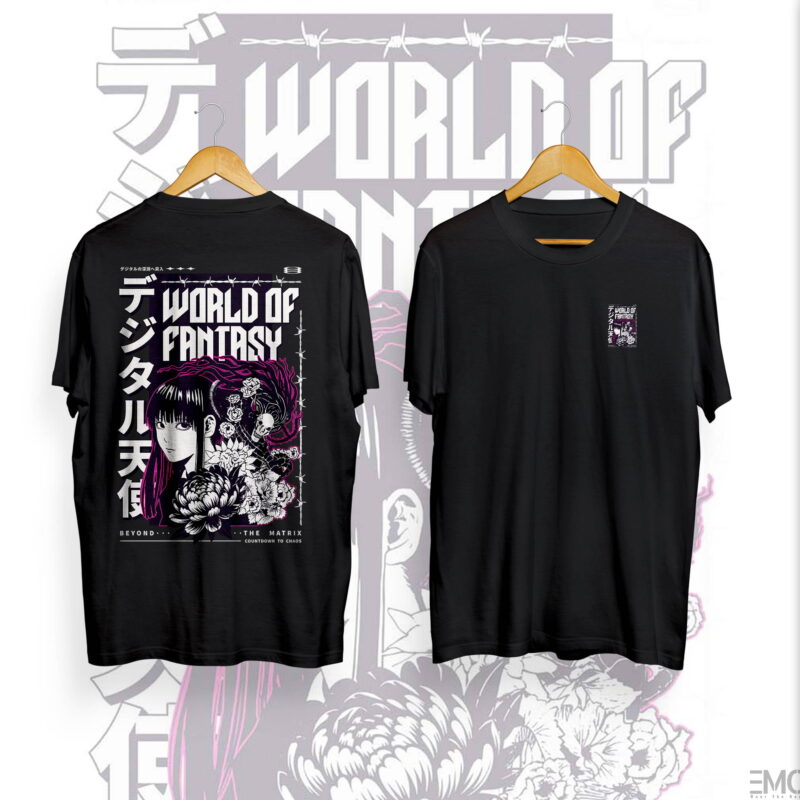"WORDS OF FANTASY"ANIME T SHIRT – JAPANESE STREETWEAR | ANIME MERCH FOR ANIME LOVERS | FOR WOMENS