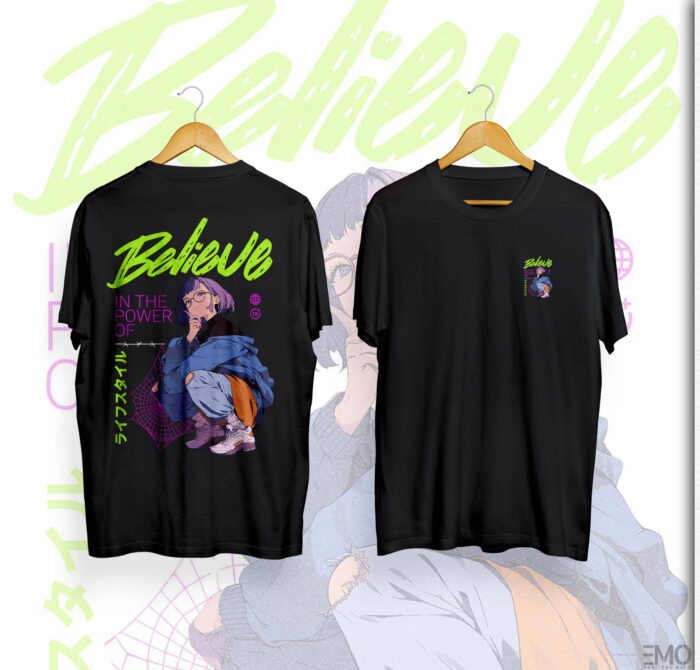 ''BELIEVE" ANIME T SHIRT – JAPANESE STREETWEAR | ANIME MERCH FOR ANIME LOVERS