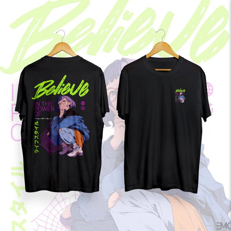 ''BELIEVE" ANIME T SHIRT – JAPANESE STREETWEAR | ANIME MERCH FOR ANIME LOVERS