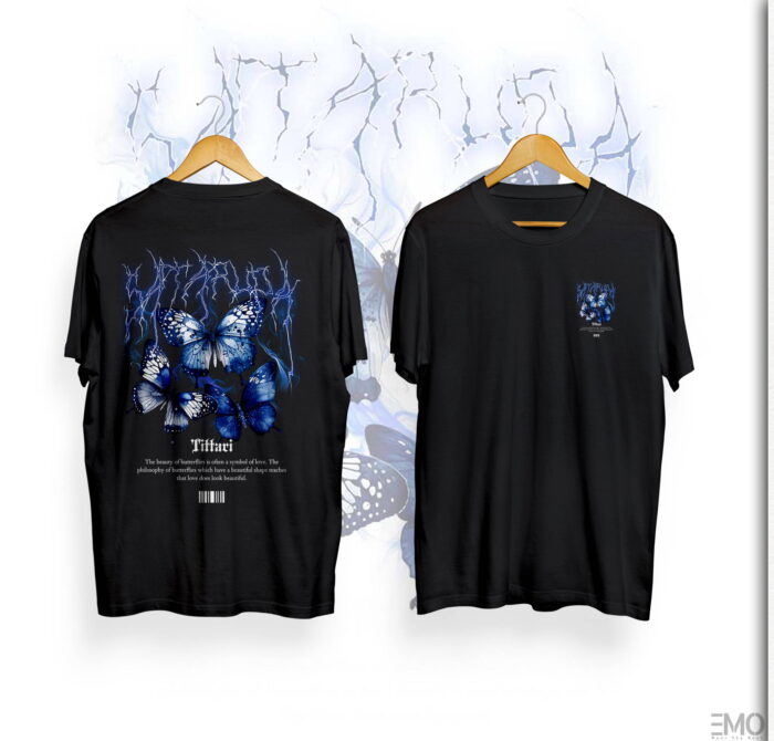 BUTTERFLY DESIGN BACK PRINTED T SHIRT FOR WOMEN