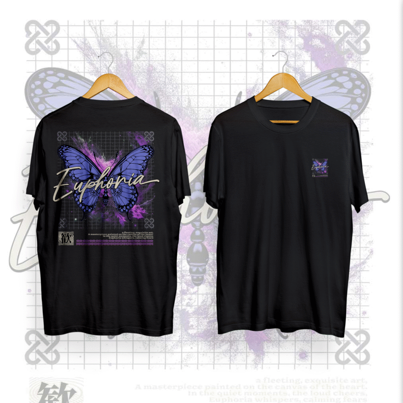 BUTTERFLY DESIGN BACK PRINTED T SHIRT FOR WOMEN