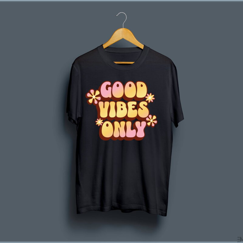 "GOOD VIBES ONLY" PRINTED T SHIRT FOR WOMEN