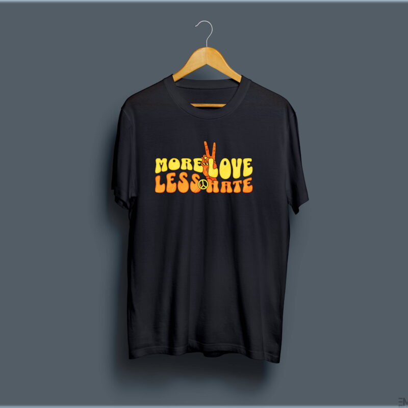 "MORE LOVE LESS HATE" PRINTED T SHIRT FOR WOMEN