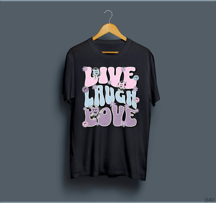 "LOVE & LAUGH" PRINTED T SHIRT FOR WOMEN