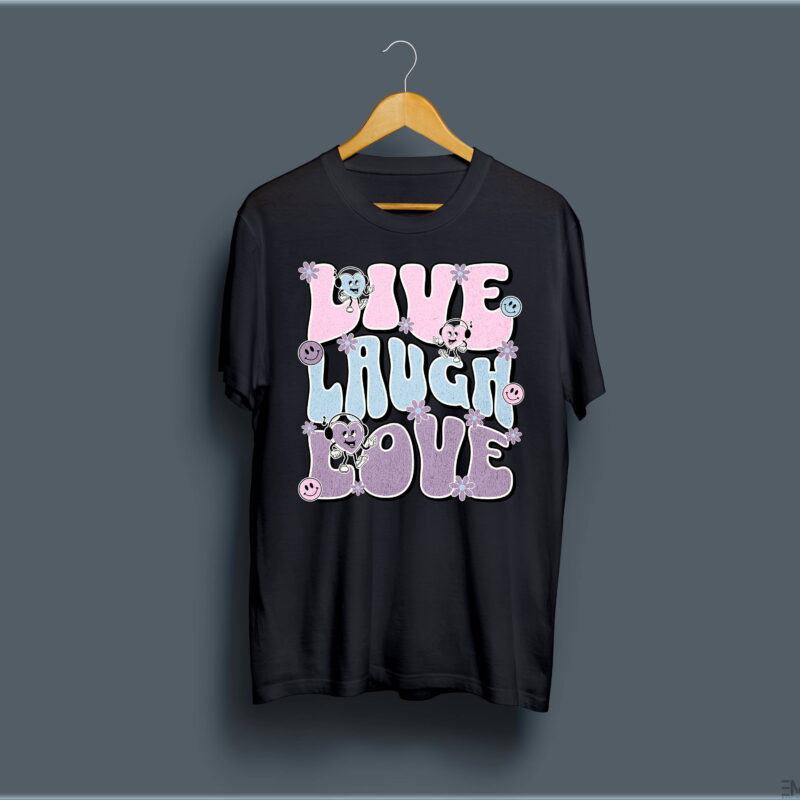 "LOVE & LAUGH" PRINTED T SHIRT FOR WOMEN