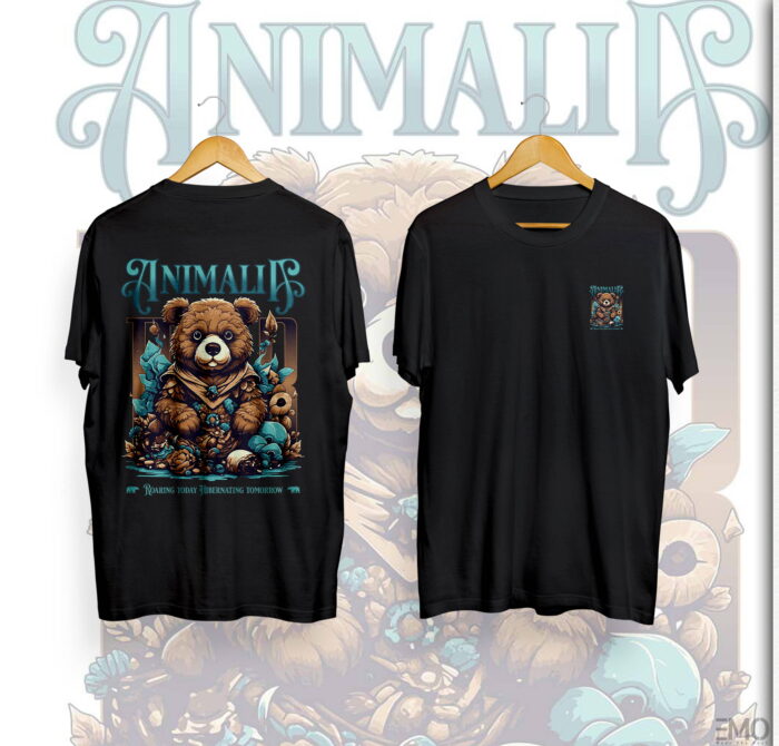 TEDDY BEAR BACK PRINTED T SHIRT FOR MEN & WOMEN